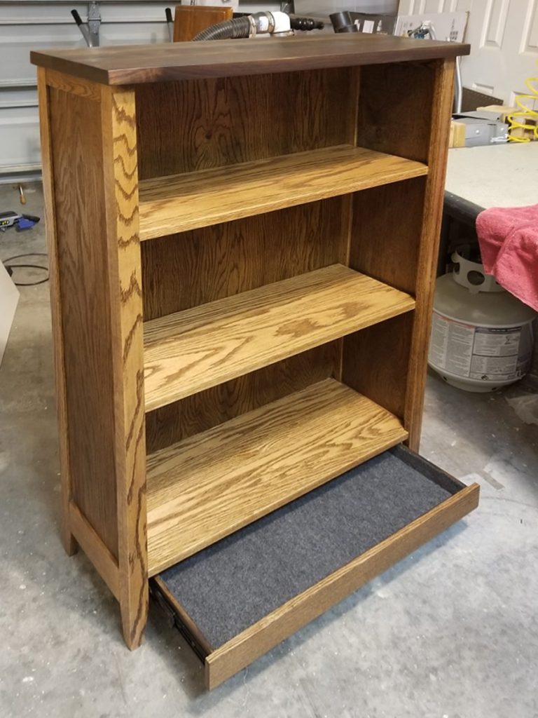 Hidden Drawer Small Bookcase